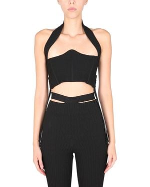 ANDREADAMO Ribbed Bustier-Donna - Nero