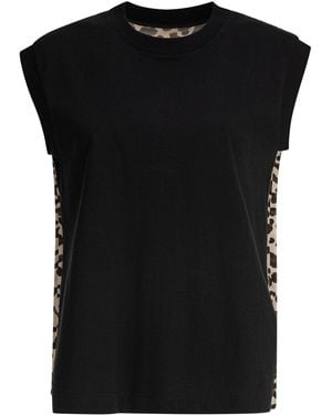 Sacai Leopard Print Top Tops Black