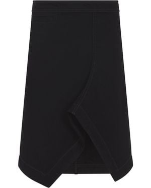 Lemaire Asymmetric Cotton Midi Skirt-Donna - Nero