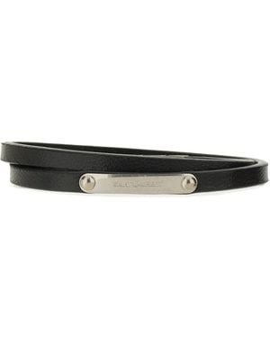 Saint Laurent Logo Plaque Bracelet - Black