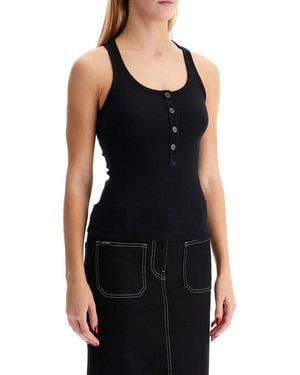 Courreges Top A Canotta Rib 90' - Black