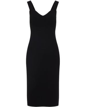 Max Mara Teak Compact Viscose Midi Dress-Donna - Nero
