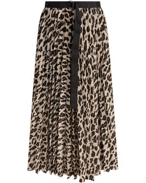 Sacai Leopard Skirt Skirts Beige - Black