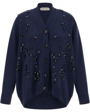 Alberta Ferretti Embroidery Cardigan Maglioni Blu-Donna