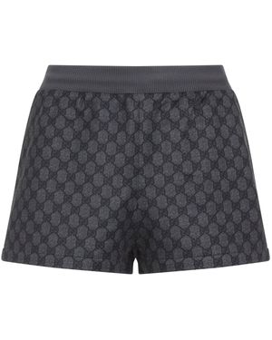 Gucci Gg Polyester Shorts-Donna - Grigio