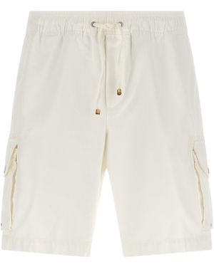 Brunello Cucinelli Cargo Pocket Bermuda Shorts Bermuda E Short Bianco-Uomo