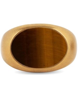 Dries Van Noten Stone Signet Gioielli Oro-Uomo - Marrone