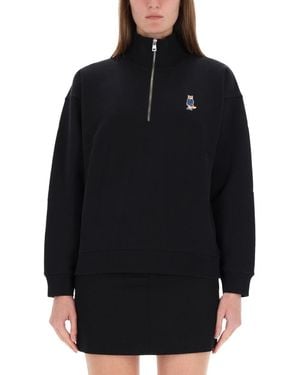 Maison Kitsuné "dressed Fox" Sweatshirt - Black