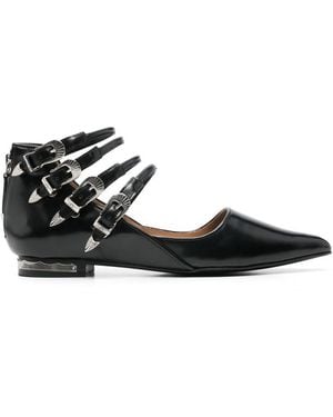 Toga Leather Ballet Flats - Black