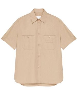 Givenchy Couture Seam Cotton Shirt With Paris Patch - Natural