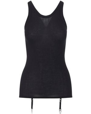 Lemaire Seamless With Suspenders Wool Top - Black