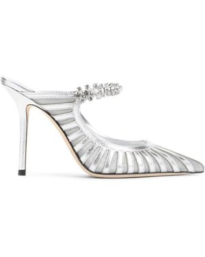Jimmy Choo Bing 100 Leather Pumps-Donna - Metallizzato