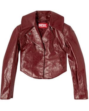 DIESEL Faux Leather Jacket - Red