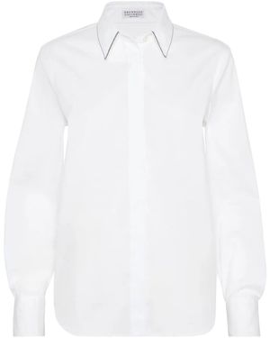 Brunello Cucinelli Shirt W Monili Trim - White