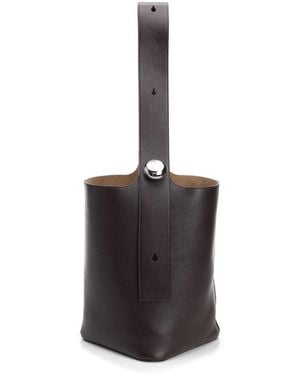 Loewe Pebble Bucket Large Shoulder Bags - White