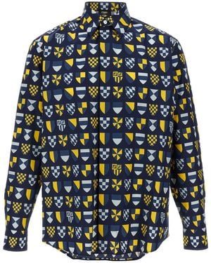 Fendi Ff Araldic Camicie Blu-Uomo