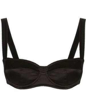 Dolce & Gabbana Satin Balconette Bra - Black