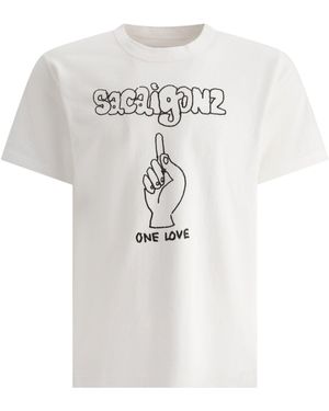Sacai T-Shirt Con Stampa X Gonz - Bianco