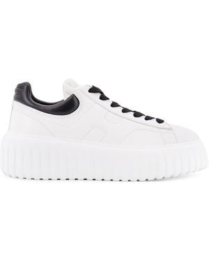 Hogan Low-Top H-Stripes Leather Sneakers-Donna - Bianco