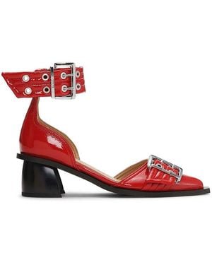 Ganni Decollete Tessuto-Donna - Rosso