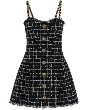 Balmain Tweed Dress Dresses Black