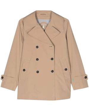 Save The Duck Sofi Double-Breasted Short Parka - Natural