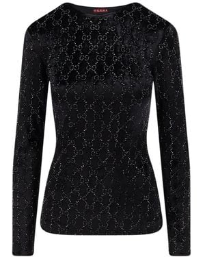 Gucci Gg Crystal Chenille T-Shirt - Black