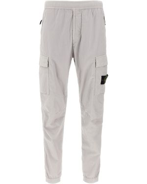 Stone Island Logo Patch Cargo Trousers - Grey