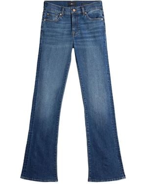 7 For All Mankind Mid Waist Bootcut Jeans - Blue