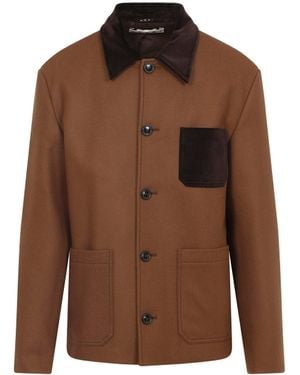 Marni Structured Wool Jacket - Brown
