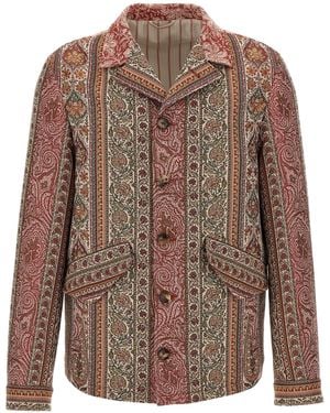Etro Balmacaan Neck Overshirt Camicie-Uomo - Marrone