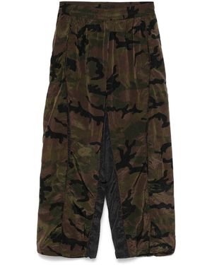 PUMA Trousers Verde-Uomo - Nero