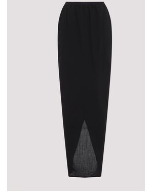 Rick Owens Soft Pillar Wool Long Skirt-Donna - Nero