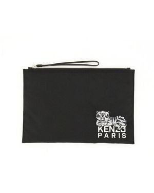 KENZO Large Happy Tiger" Clutch-Uomo - Nero