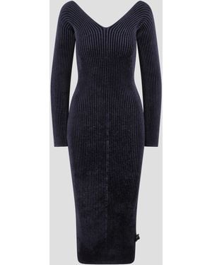 Mrz Ribbed Chenille Dress - Blue