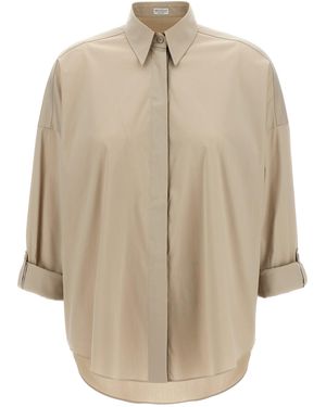 Brunello Cucinelli Monile Poplin Shirt Camicie-Donna - Neutro