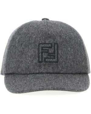 Fendi Wool And Cashmere Hat Cappelli Grigio-Uomo
