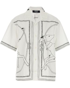 Jacquemus La Chemise Jean Shirt And Blouse White/black