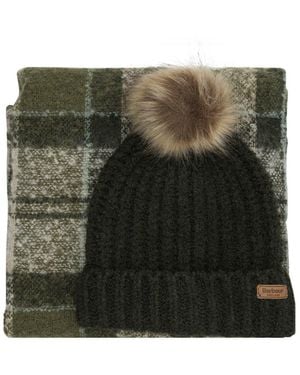 Barbour Beanie And Scarf Set "Saltburn" - Green
