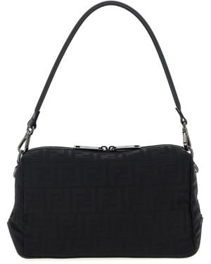 Fendi Lui Medium Squared Ff Shoulder Bags - Black
