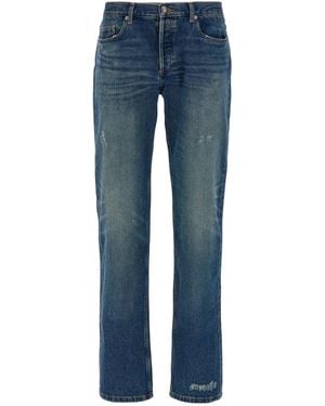 A.P.C. Used-Effect Straight Leg Jeans - Blue