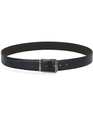 ZEGNA Reversible Leather Belt - Black