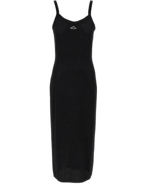 Alexander Wang Openwork Mesh Midi Dress With Fitted Silhouette - Black
