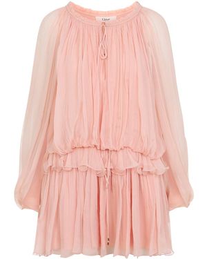 Chloé Mini Dresses Nude & Neutrals - Pink