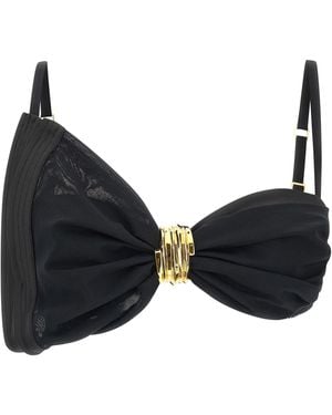 Elisabetta Franchi Satin Bra And Tulle Intimo - Black