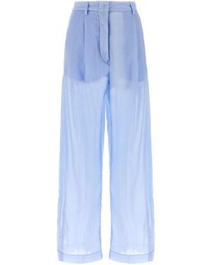 Thelatest Chino Short Pleat Pants Light Blue