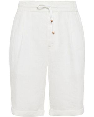 Brunello Cucinelli Linen Bermuda Shorts - White