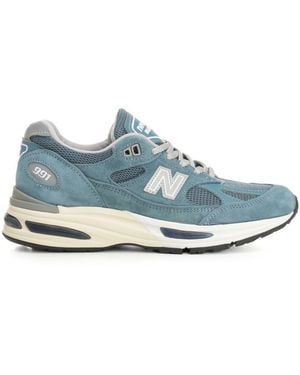 New Balance 991 Petrol Trainers Light Blue