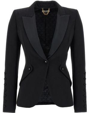 Elisabetta Franchi Blaze Rtuxedo Blazers - Black