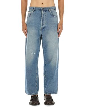 Moschino Light Wash Cotton Denim Jeans - Blue